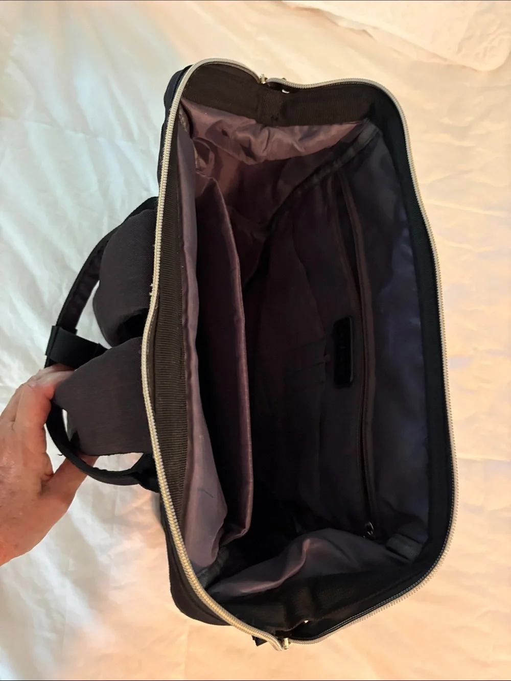 Lounach Black Quilted Laptop Backpack